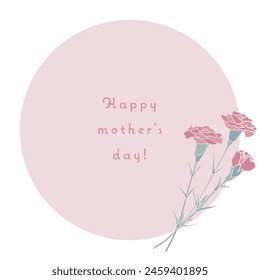 Vector illustration of red carnation frame