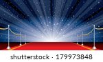 vector illustration with red carpet and star burst