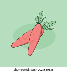 vector illustration of red carrots