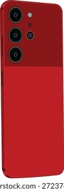 Vector illustration of a red cellphone with a modern and minimalist design. Featuring a flat style and clean lines, suitable for UI-UX needs, application icons, gadget promotions, technology banners, and digital marketing materials. Vector formats are easy to edit and use for a variety of design needs.