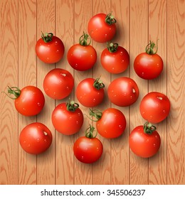 Vector illustration red cherry fresh tomato