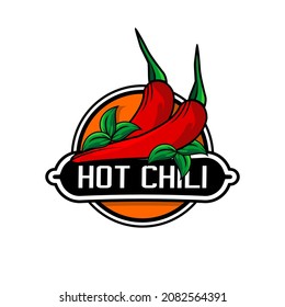 vector illustration of red chili logo, restaurant logo, market, shop