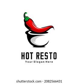 vector illustration of red chili logo, restaurant logo, market, shop