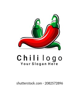 ilustración vectorial del logotipo del chili rojo, logotipo del restaurante, mercado, tienda