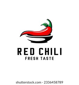 vector illustration of red chili logo, restaurant logo, market, shop	