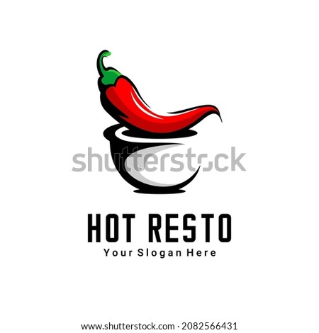 vector illustration of red chili logo, restaurant logo, market, shop