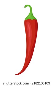 Ilustración vectorial de pimiento de chile rojo aislado en fondo blanco. Granja orgánica de verduras frescas. El tema de la comida es picante y natural.