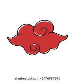 Vector illustration of red Chinese clouds