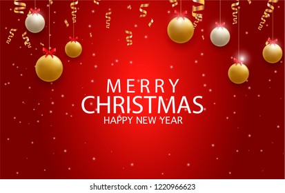 Vector illustration of red Christmas background .eps10