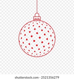 Vector illustration of red Christmas ball on transparent background