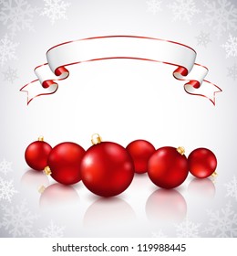 Vector illustration with red Christmas balls