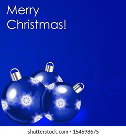 vector illustration with red Christmas balls