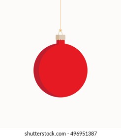 Vector illustration of a red Christmas bauble  on a white background