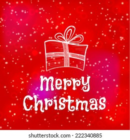 Vector illustration. Red Christmas card.