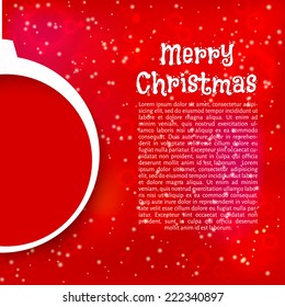 Vector illustration. Red Christmas card.