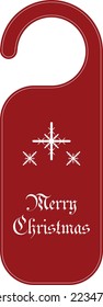 Vector illustration of Red Christmas door hanger