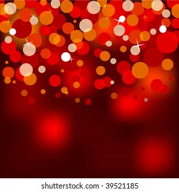 vector illustration of red christmas lights