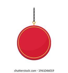 Placa colgante de círculo rojo de la ilustración del vector
