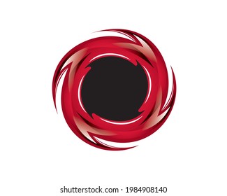 ilustración vectorial de la llama circular roja o del anillo de fuego