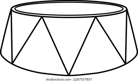 vector illustration of a red circus podium, circus accessories, circus equipment, doodle and sketch 