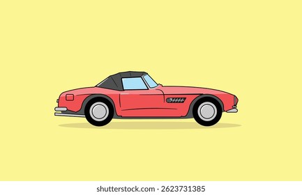 Vector illustration of red classic sport cart bmw 507