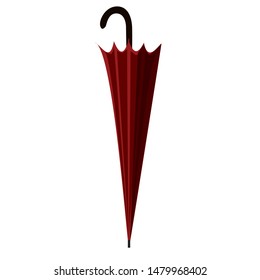 Vector illustration of a red closed umbrella.