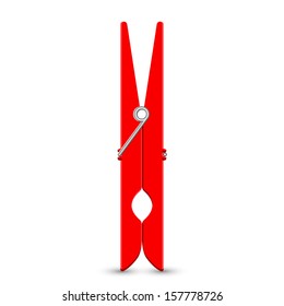 Vector illustration of red clothespin