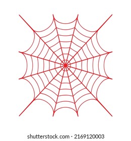 Vector illustration of red cobweb