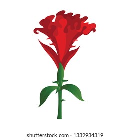 Ilustración vectorial de la flor de cachorros rojos sobre fondo blanco.