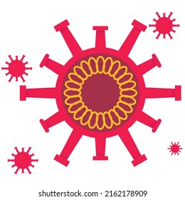 Vector illustration of red color Coronavirus icon design