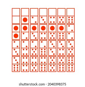 vector illustration of red color dominoes arranged