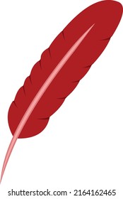 Vektorgrafik einer roten Vogelfeder