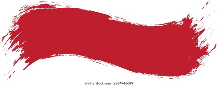  vector illustration of red colored brush painted banner