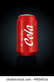 Vector Illustration of a red colored cola can