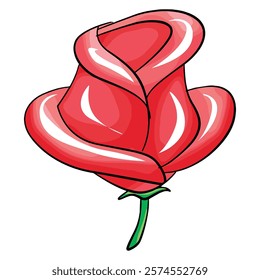 Vector illustration red colour the flower rose