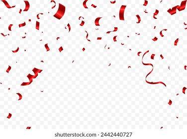 Vector illustration of red confetti party background. Design for various parties