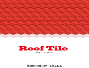 Vector illustration: Red corrugated metal tile element with space for text. 