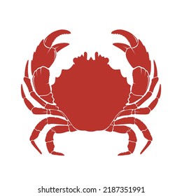 Vector illustration of a red crab. Logo symbol design of a crab