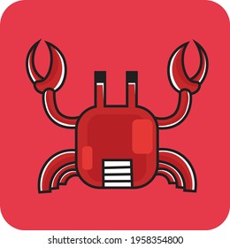 Vector illustration of a red crab perfect for a t-shirt and key chain.