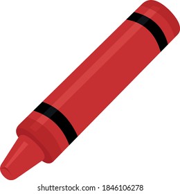 Vector illustration of red crayon emoticon