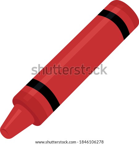 Vector illustration of red crayon emoticon