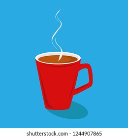 Vector Illustration of a red cup of coffee