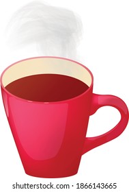 vector illustration of a red Cup with a hot drink