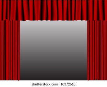 Vector illustration of red curtain