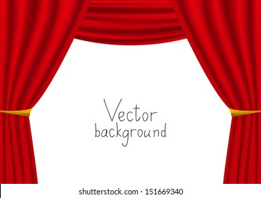 Vector illustration of red curtain