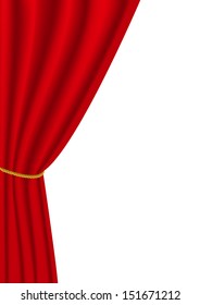 Vector illustration of red curtain
