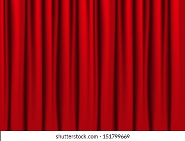 Vector illustration of red curtain