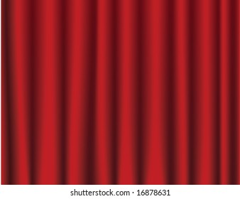 Vector illustration, red curtain background