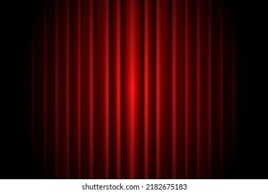ilustración vectorial cortina roja en 3d 
