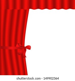 Vector illustration. Red curtains
